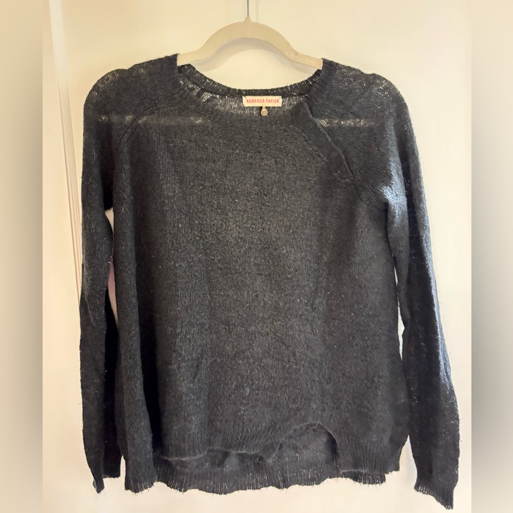 Rebecca Taylor Charcoal Light Weight Crew Neck Sweater